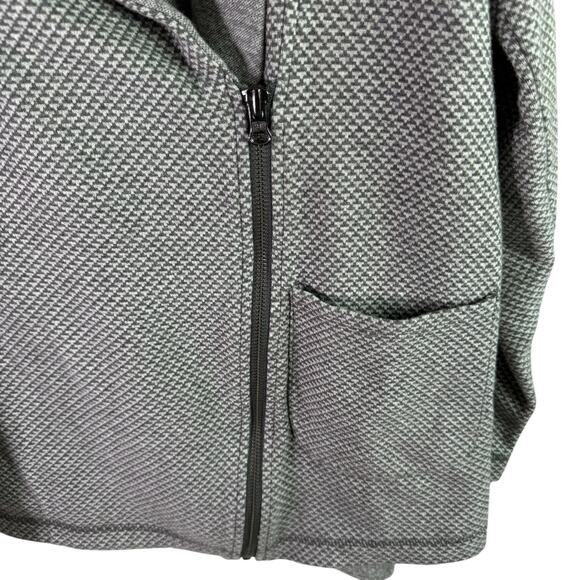 T By Talbots Women's Medium Gray Asymmetrical Zip Moto Sweater Jacket Athleisure - Picture 8 of 10